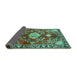 Sideview of Persian Turquoise Traditional Rug, tr2565turq