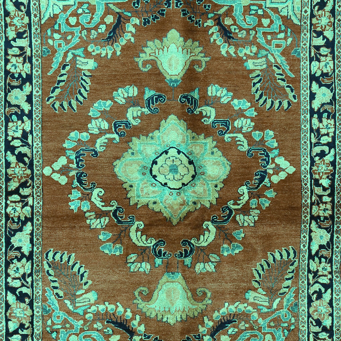 Machine Washable Persian Turquoise Traditional Area Rugs, wshtr2565turq