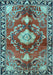 Machine Washable Persian Light Blue Traditional Rug, wshtr2565lblu