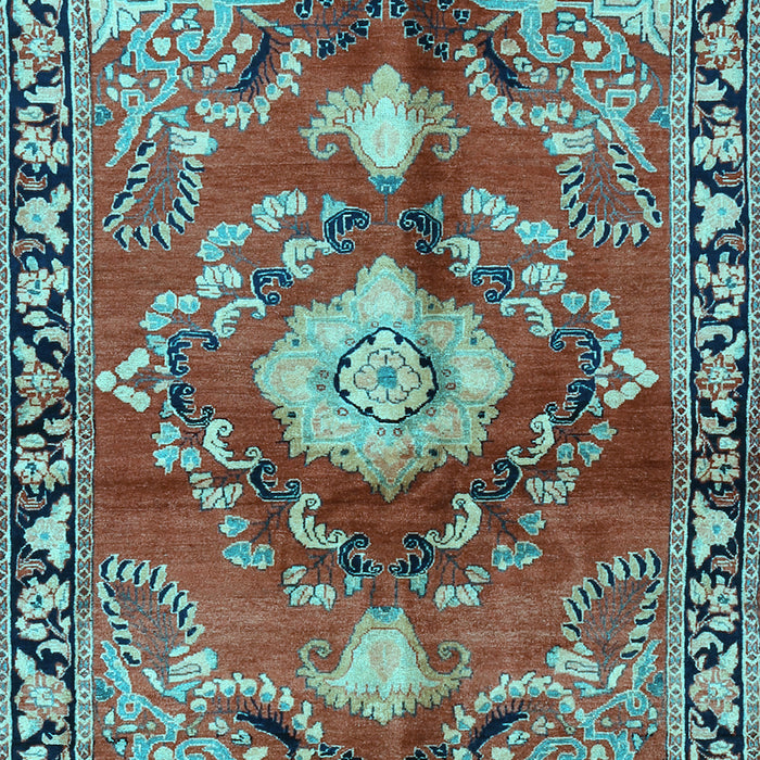 Machine Washable Persian Light Blue Traditional Rug, wshtr2565lblu