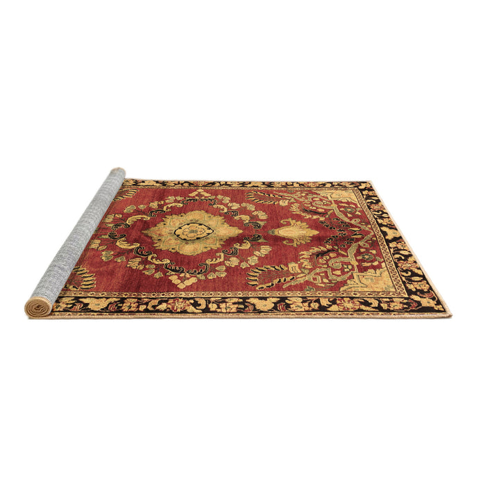 Sideview of Machine Washable Persian Brown Traditional Rug, wshtr2565brn