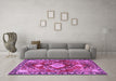 Machine Washable Persian Purple Traditional Area Rugs in a Living Room, wshtr2565pur