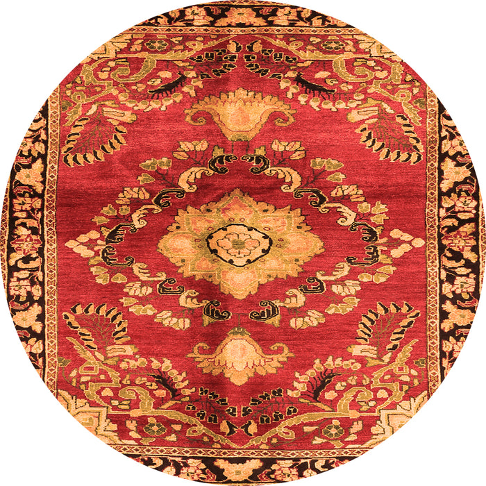 Machine Washable Persian Orange Traditional Area Rugs, wshtr2565org