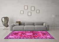 Machine Washable Persian Pink Traditional Rug, wshtr2565pnk