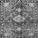 Round Machine Washable Persian Gray Traditional Rug, wshtr2565gry