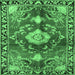 Square Persian Emerald Green Traditional Rug, tr2565emgrn