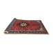 Sideview of Traditional Orange Salmon Pink Persian Rug, tr2566