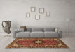 Machine Washable Persian Brown Traditional Rug in a Living Room,, wshtr2566brn