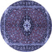 Round Persian Blue Traditional Rug, tr2566blu