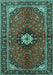 Machine Washable Persian Turquoise Traditional Area Rugs, wshtr2566turq