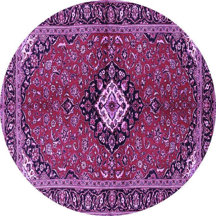 Round Persian Purple Traditional Rug, tr2566pur
