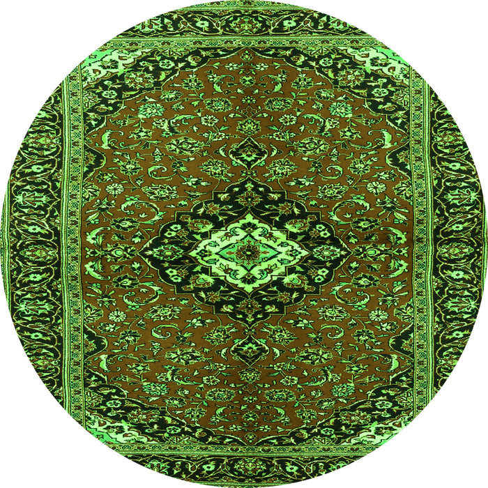 Square Persian Green Traditional Rug, tr2566grn