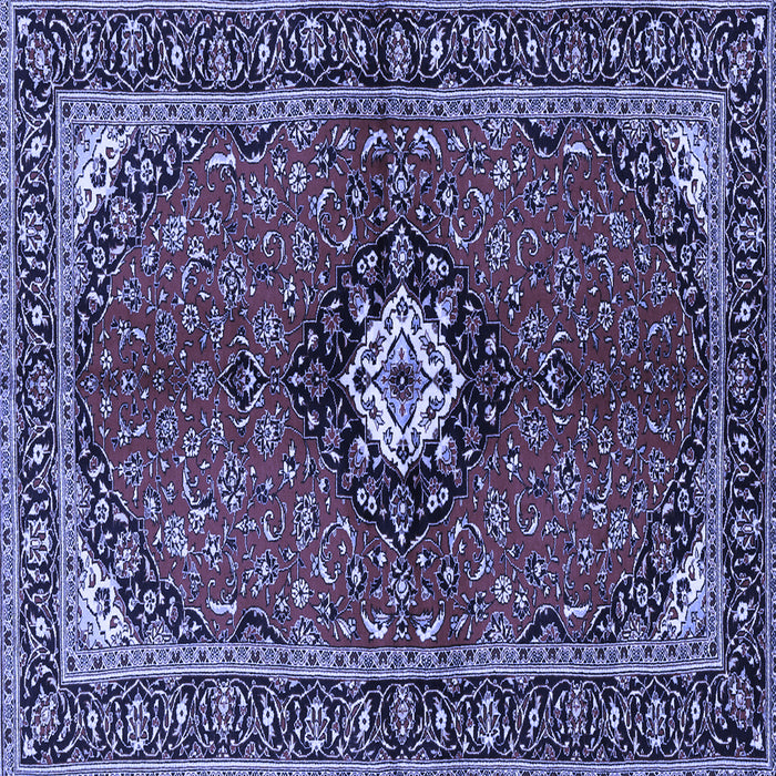 Square Machine Washable Persian Blue Traditional Rug, wshtr2566blu