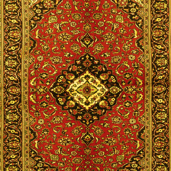 Machine Washable Persian Yellow Traditional Rug, wshtr2566yw