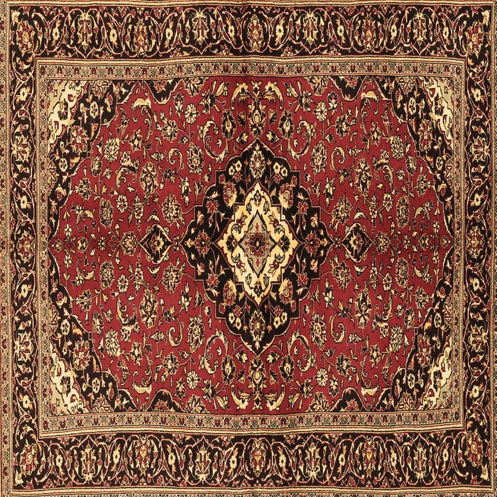 Square Machine Washable Persian Brown Traditional Rug, wshtr2566brn