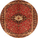 Machine Washable Persian Orange Traditional Area Rugs, wshtr2566org