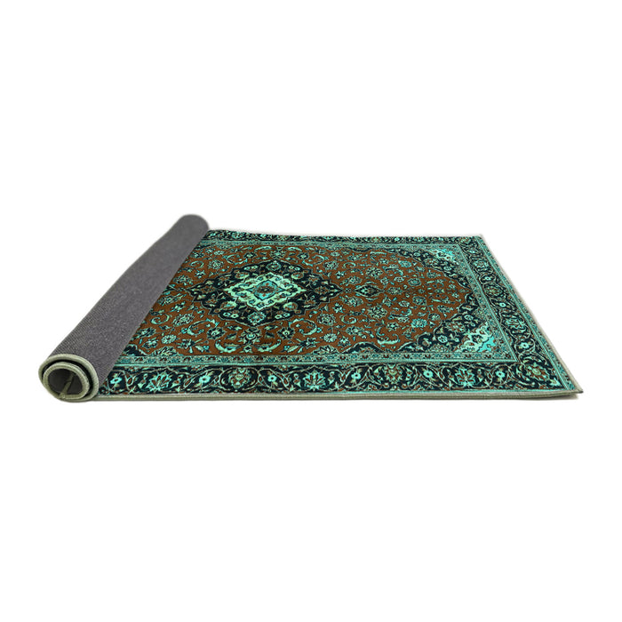 Sideview of Persian Turquoise Traditional Rug, tr2566turq