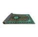 Sideview of Persian Turquoise Traditional Rug, tr2566turq