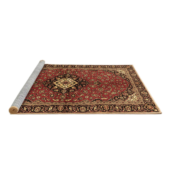 Sideview of Machine Washable Persian Brown Traditional Rug, wshtr2566brn