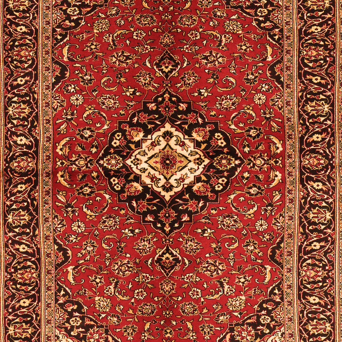 Serging Thickness of Machine Washable Persian Orange Traditional Area Rugs, wshtr2566org