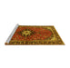 Sideview of Machine Washable Persian Yellow Traditional Rug, wshtr2566yw