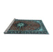 Sideview of Machine Washable Persian Light Blue Traditional Rug, wshtr2566lblu