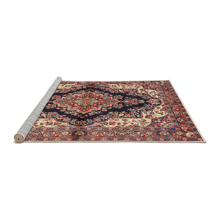 Sideview of Machine Washable Traditional Saffron Red Rug, wshtr2567