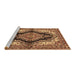 Sideview of Machine Washable Medallion Brown Traditional Rug, wshtr2567brn