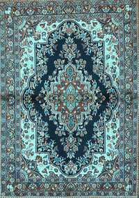 Medallion Light Blue Traditional Rug, tr2567lblu