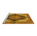 Sideview of Machine Washable Medallion Yellow Traditional Rug, wshtr2567yw