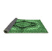 Sideview of Medallion Emerald Green Traditional Rug, tr2567emgrn