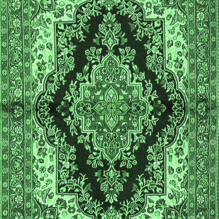 Medallion Emerald Green Traditional Rug, tr2567emgrn