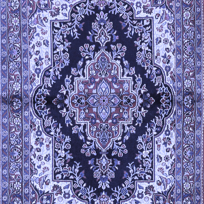 Machine Washable Medallion Blue Traditional Rug, wshtr2567blu