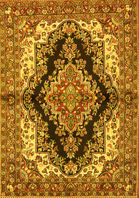 Medallion Yellow Traditional Rug, tr2567yw