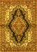 Medallion Yellow Traditional Rug, tr2567yw