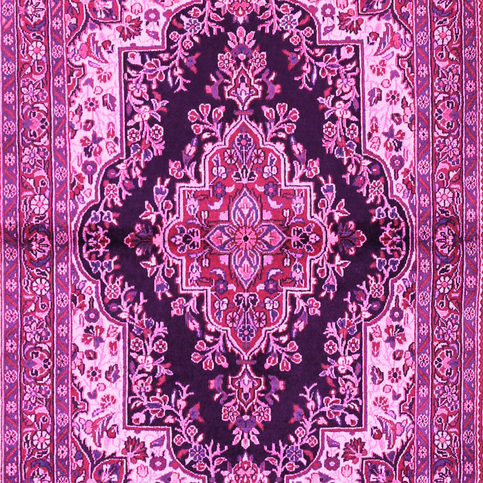 Machine Washable Medallion Pink Traditional Rug, wshtr2567pnk