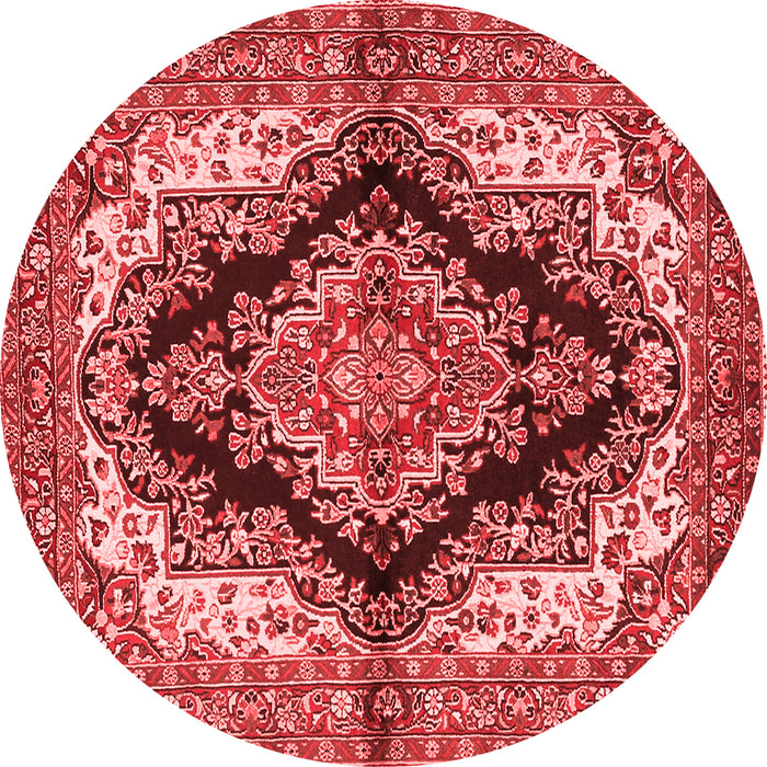 Machine Washable Medallion Red Traditional Rug, wshtr2567red
