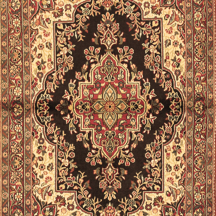 Medallion Brown Traditional Rug, tr2567brn