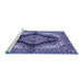 Sideview of Machine Washable Medallion Blue Traditional Rug, wshtr2567blu