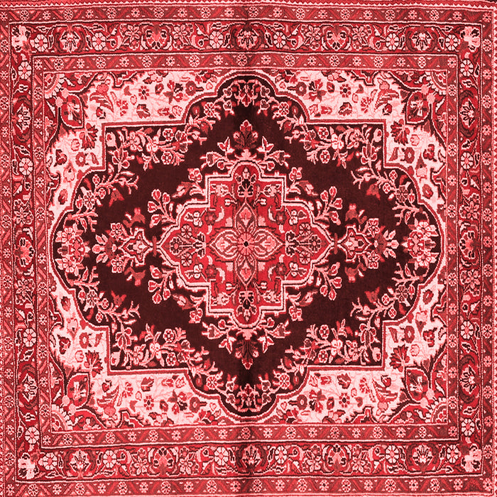 Machine Washable Medallion Red Traditional Rug, wshtr2567red