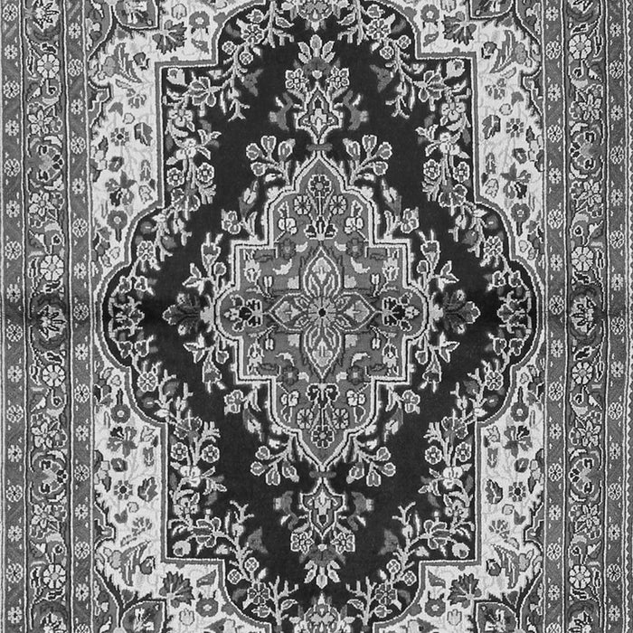 Serging Thickness of Machine Washable Medallion Gray Traditional Rug, wshtr2567gry