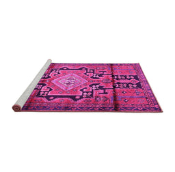Sideview of Machine Washable Persian Pink Traditional Rug, wshtr2568pnk