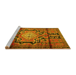 Sideview of Machine Washable Persian Yellow Traditional Rug, wshtr2568yw