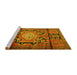 Sideview of Machine Washable Persian Yellow Traditional Rug, wshtr2568yw