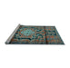 Sideview of Machine Washable Persian Light Blue Traditional Rug, wshtr2568lblu