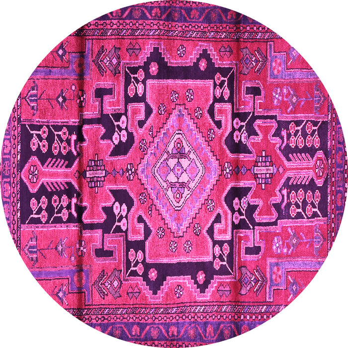 Round Persian Pink Traditional Rug, tr2568pnk