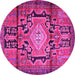 Round Persian Pink Traditional Rug, tr2568pnk