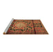 Sideview of Machine Washable Persian Brown Traditional Rug, wshtr2568brn