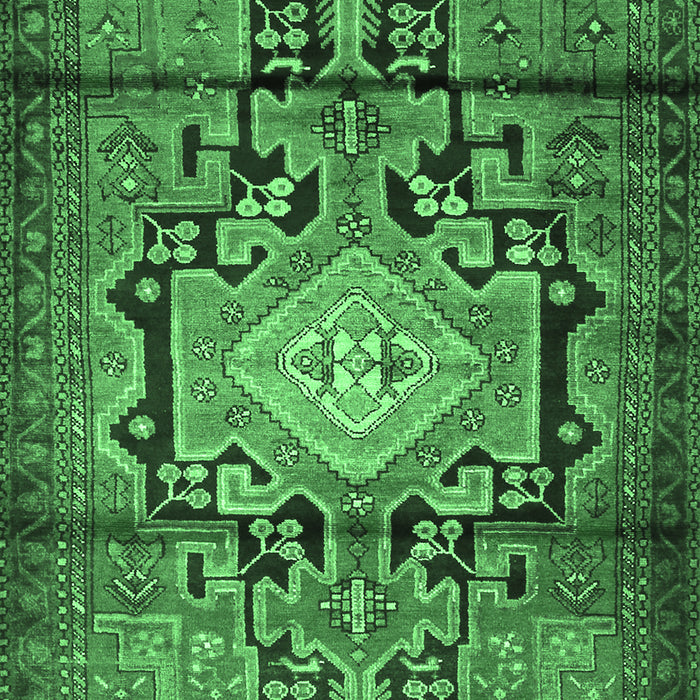 Machine Washable Persian Emerald Green Traditional Area Rugs, wshtr2568emgrn