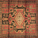 Square Persian Brown Traditional Rug, tr2568brn